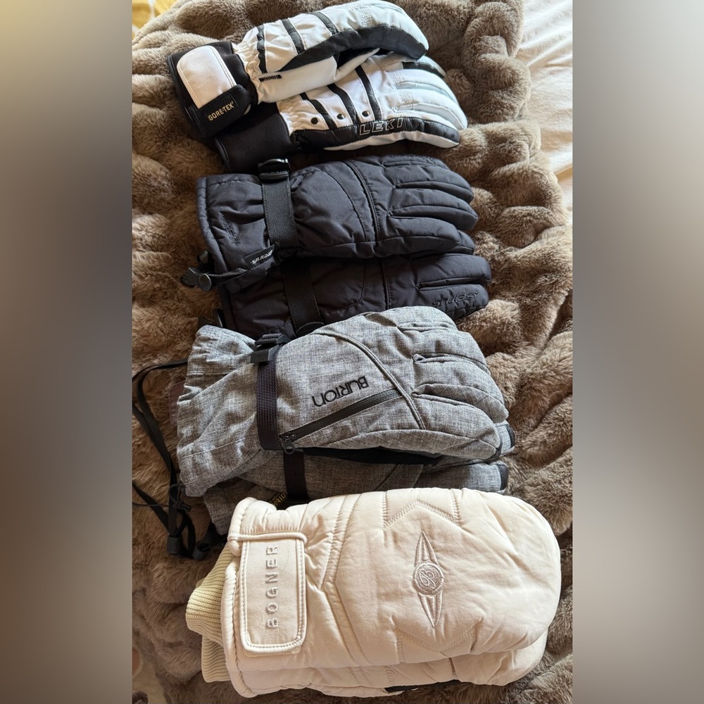 4 Pairs Women Large Ski Snowboard Gloves Mitten Gortex Leki Bogner Burton $464!